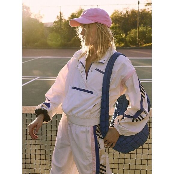 FREE PEOPLE Movement Track In Action Jacket in Ivory Combo Size Large